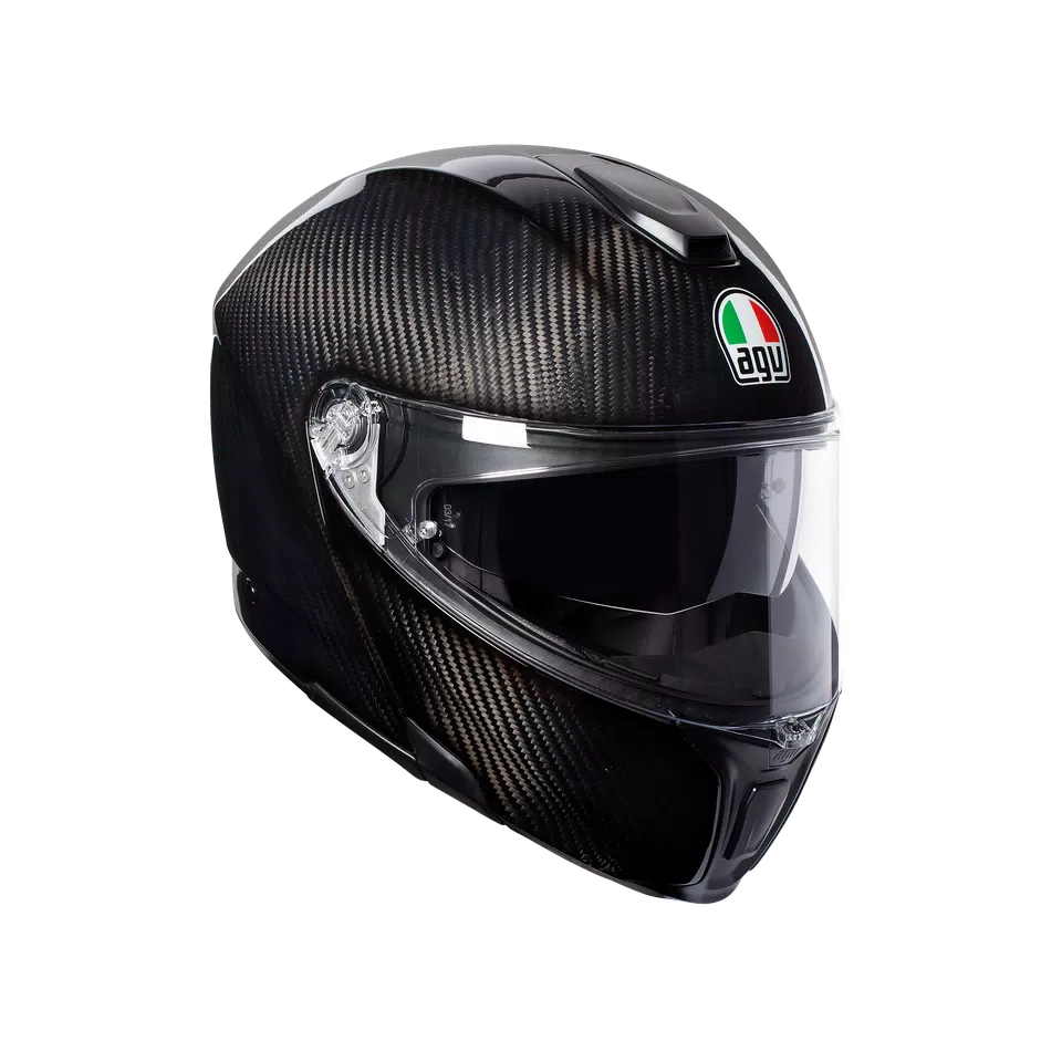 SPORTMODULAR GLOSSY CARBON - MOTORBIKE FLIP UP HELMET E2205