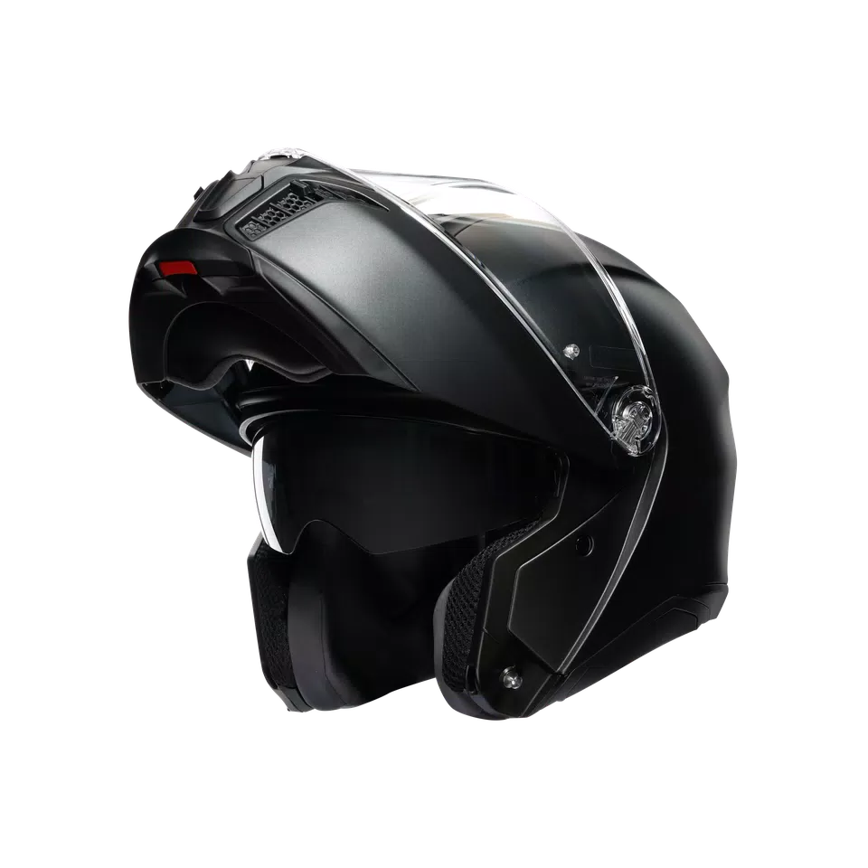 TOURMODULAR MATT BLACK - MOTORBIKE FLIP UP HELMET E2206