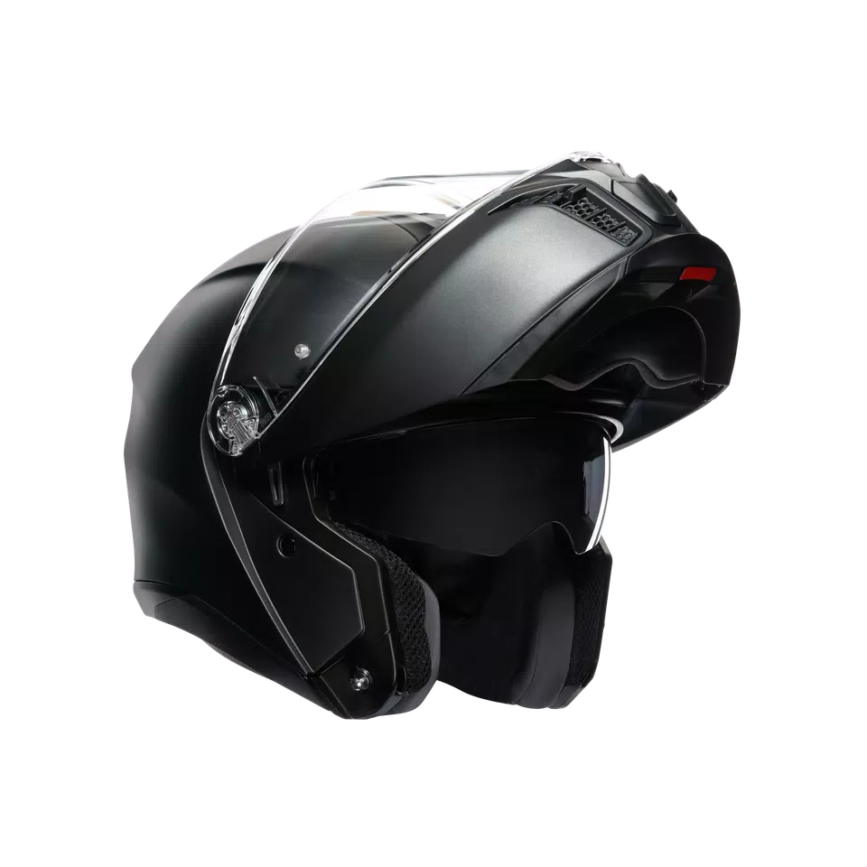 TOURMODULAR MATT BLACK - MOTORBIKE FLIP UP HELMET E2206
