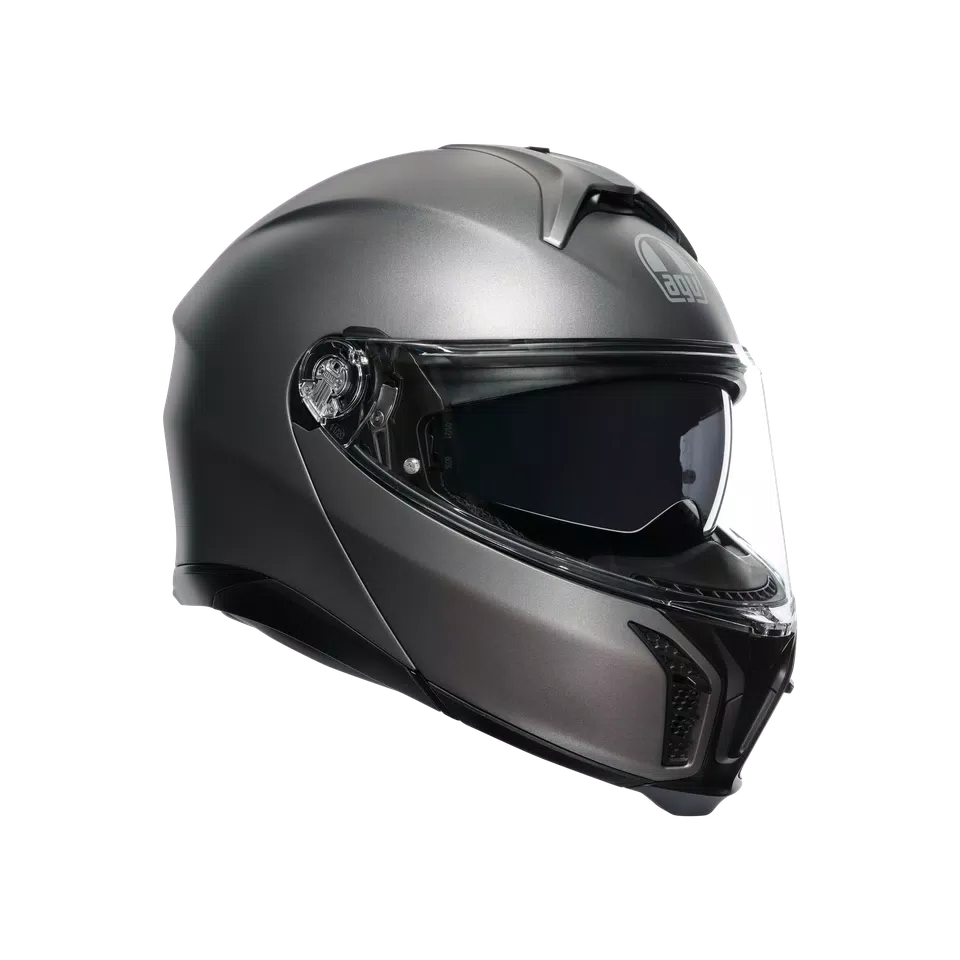 TOURMODULAR LUNA GREY MATT - MOTORBIKE FLIP UP HELMET E2206