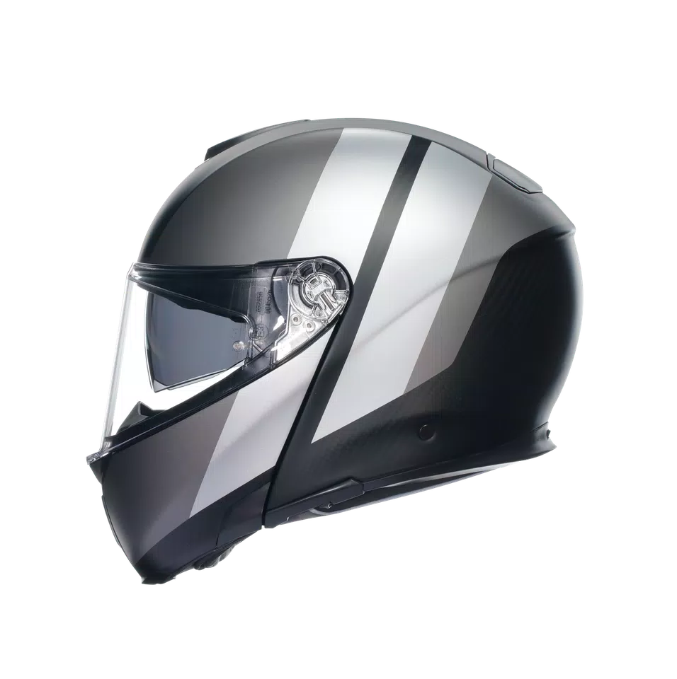 SPORTMODULAR OVERLAY MATT DOUBLE GREY - MOTORBIKE FLIP UP HELMET E2205