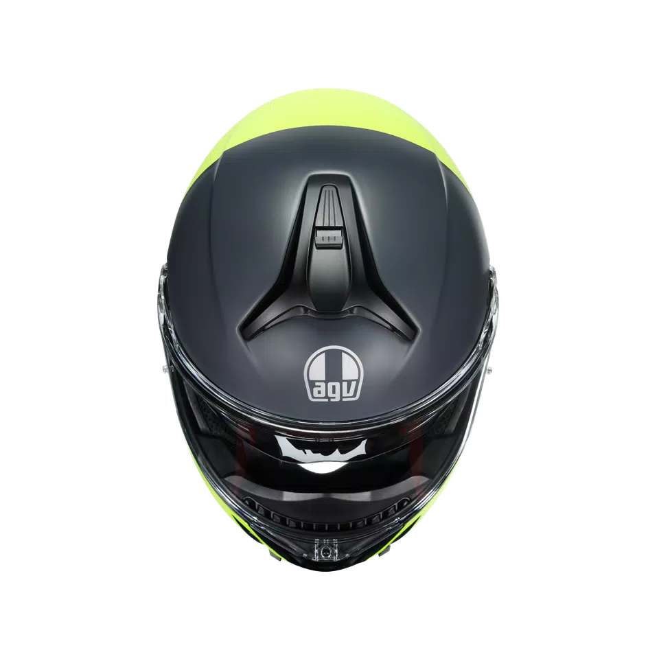 TOURMODULAR BALANCE MATT BLACK/YEL FL/GREY - MOTORBIKE FLIP UP HELMET E2206