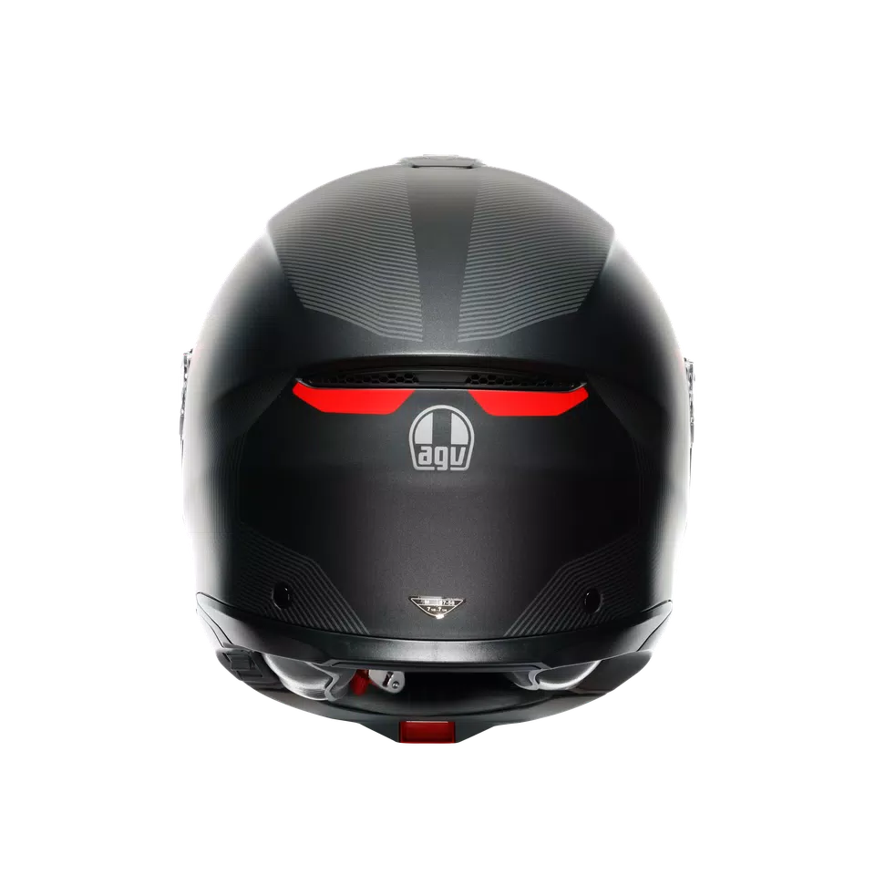 TOURMODULAR FREQUENCY MATT GUNMETAL/RED - MOTORBIKE FLIP UP HELMET E2206