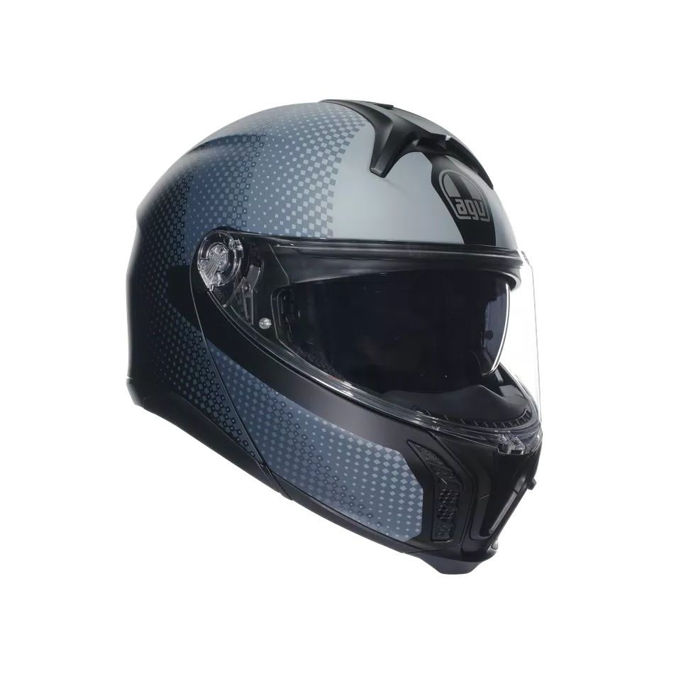 TOURMODULAR TEXTOUR MATT BLACK/GREY - MOTORBIKE FLIP UP HELMET E2206