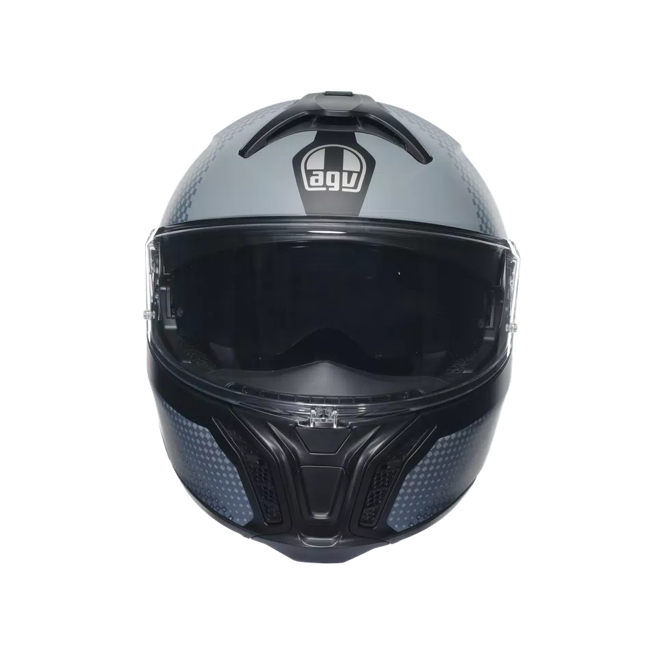 TOURMODULAR TEXTOUR MATT BLACK/GREY - MOTORBIKE FLIP UP HELMET E2206
