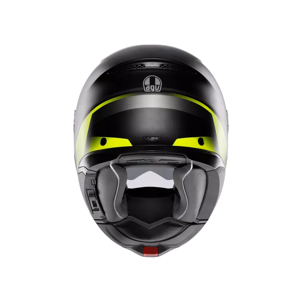 TOURMODULAR PERCEPTION MATT BLACK/YELLOW FLUO - MOTORBIKE FLIP UP HELMET E2206
