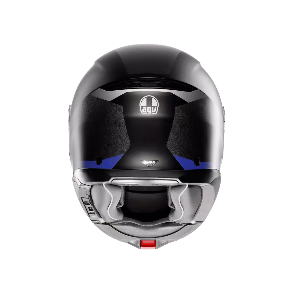 TOURMODULAR STRAY MATT BLACK/GREY/BLUE - MOTORBIKE FLIP UP HELMET E2206