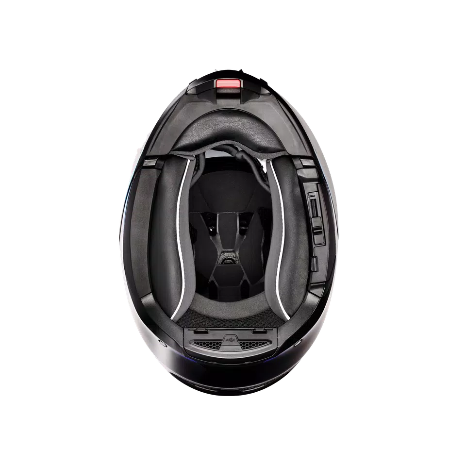 TOURMODULAR STRAY MATT BLACK/GREY/BLUE - MOTORBIKE FLIP UP HELMET E2206