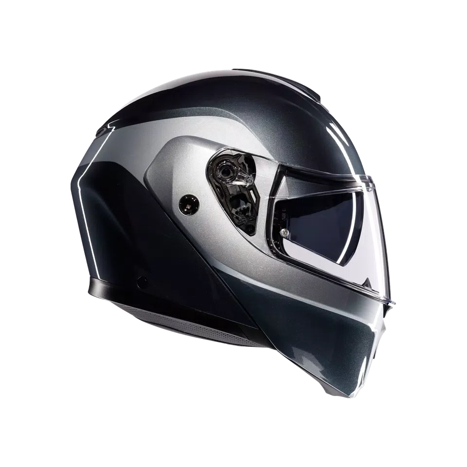 STREETMODULAR LEVICO GREY/SILVER - MOTORBIKE FLIP UP HELMET E2206