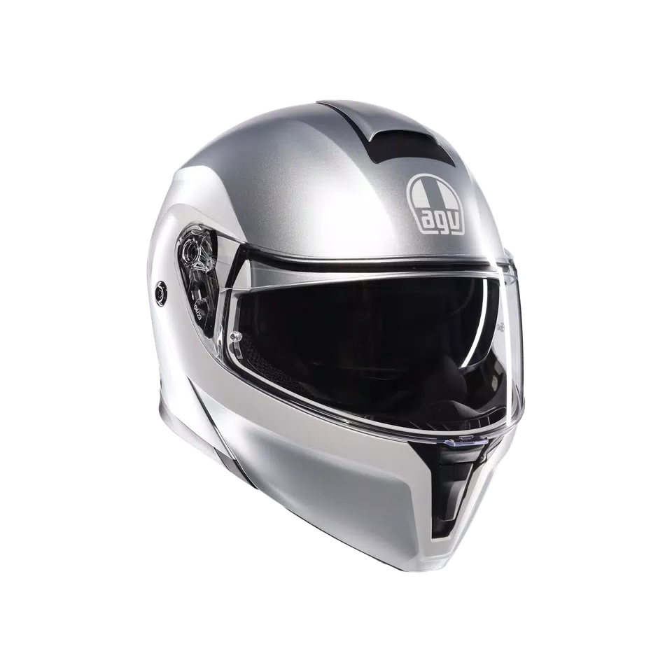 STREETMODULAR LEVICO MATT DOUBLE LIGHT GREY - MOTORBIKE FLIP UP HELMET E2206