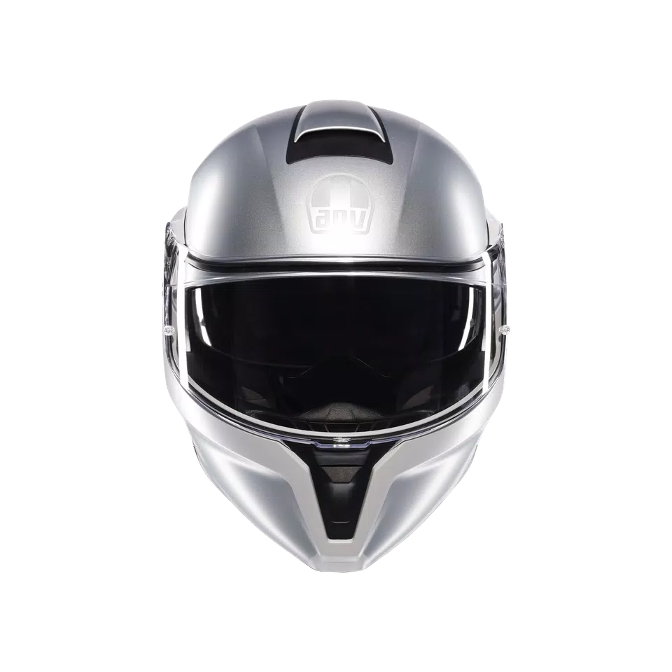 STREETMODULAR LEVICO MATT DOUBLE LIGHT GREY - MOTORBIKE FLIP UP HELMET E2206