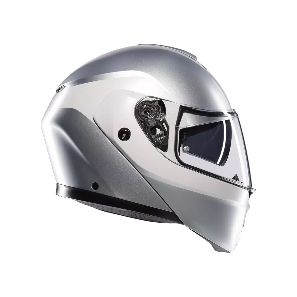 STREETMODULAR LEVICO MATT DOUBLE LIGHT GREY - MOTORBIKE FLIP UP HELMET E2206