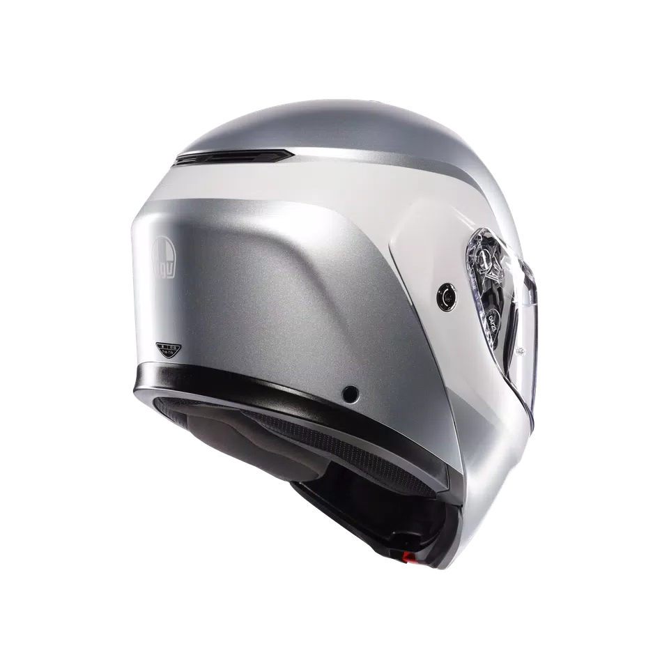 STREETMODULAR LEVICO MATT DOUBLE LIGHT GREY - MOTORBIKE FLIP UP HELMET E2206