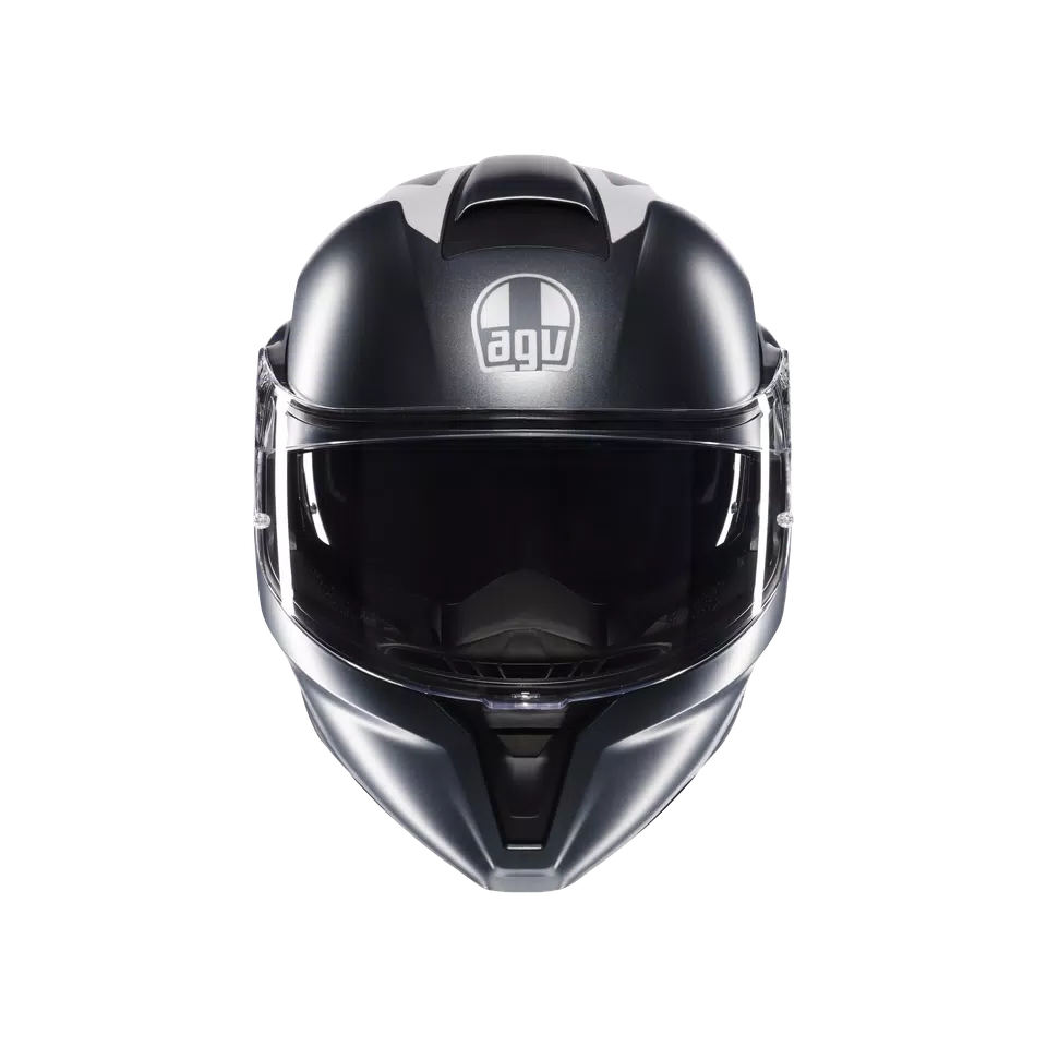STREETMODULAR RESIA MATT GREY/SILVER/RED - MOTORBIKE FLIP UP HELMET E2206