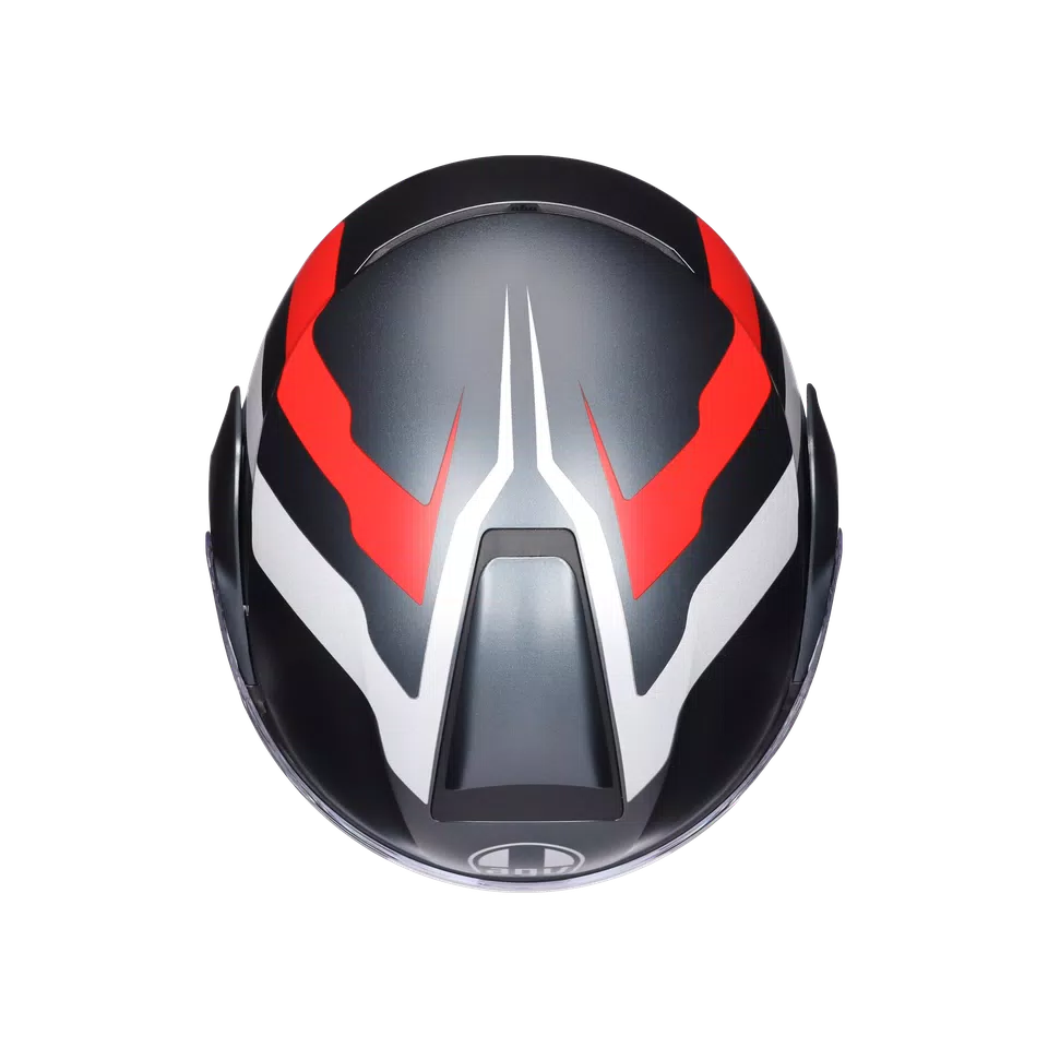 STREETMODULAR RESIA MATT GREY/SILVER/RED - MOTORBIKE FLIP UP HELMET E2206