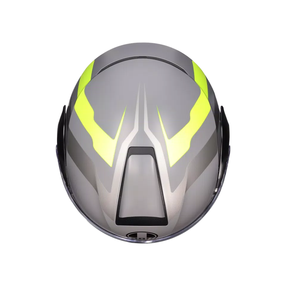STREETMODULAR RESIA MATT GREY/BLACK/YEL FLUO - MOTORBIKE FLIP UP HELMET E2206