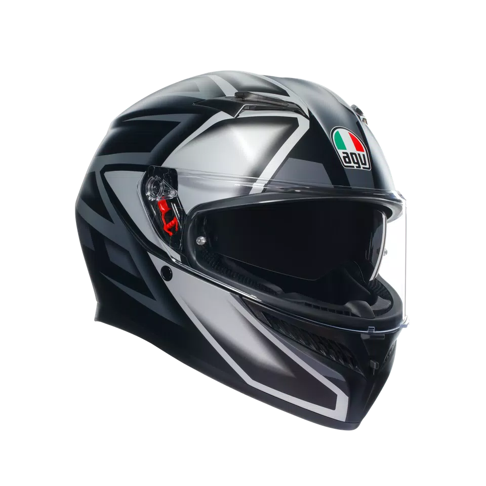 K3 COMPOUND MATT BLACK/GREY - MOTORBIKE FULL FACE HELMET E2206