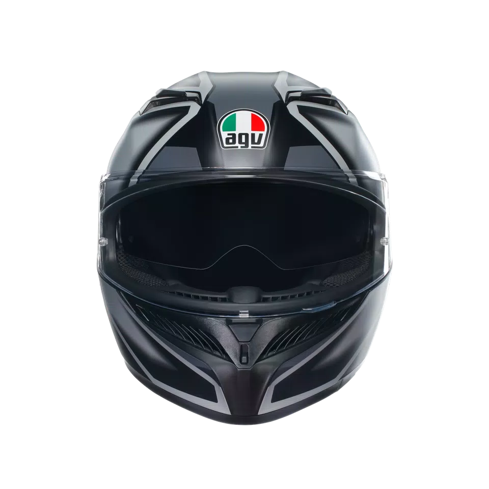 K3 COMPOUND MATT BLACK/GREY - MOTORBIKE FULL FACE HELMET E2206