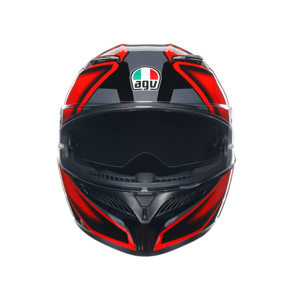 K3 COMPOUND BLACK/RED - MOTORBIKE FULL FACE HELMET E2206