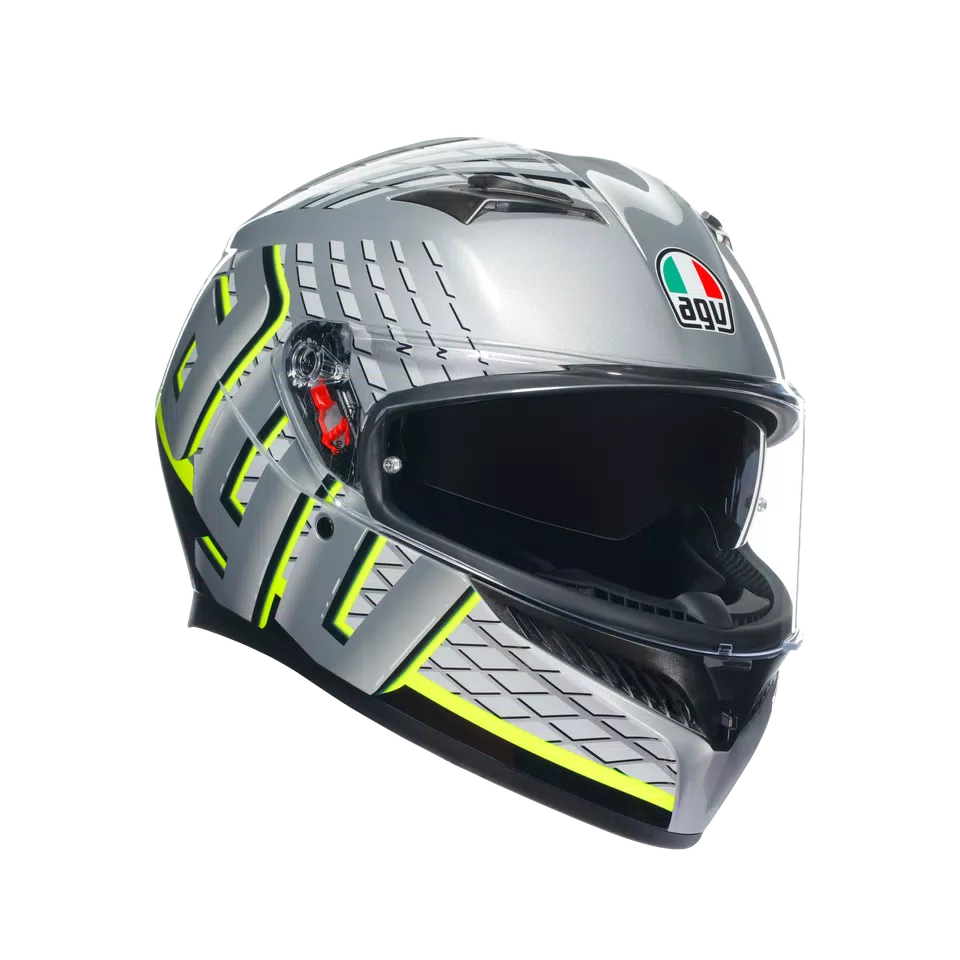 K3 FORTIFY GREY/BLACK/YELLOW FLUO - MOTORBIKE FULL FACE HELMET E2206