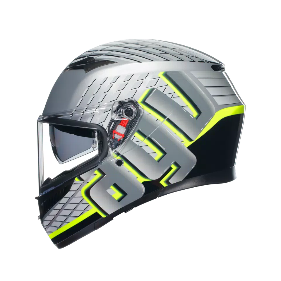 K3 FORTIFY GREY/BLACK/YELLOW FLUO - MOTORBIKE FULL FACE HELMET E2206