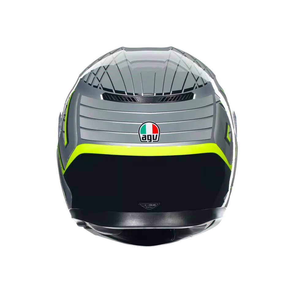 K3 FORTIFY GREY/BLACK/YELLOW FLUO - MOTORBIKE FULL FACE HELMET E2206