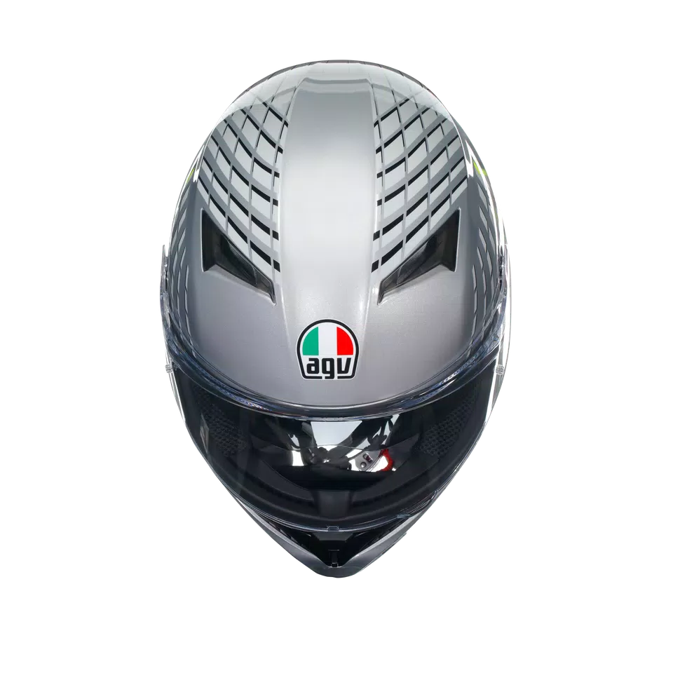K3 FORTIFY GREY/BLACK/YELLOW FLUO - MOTORBIKE FULL FACE HELMET E2206
