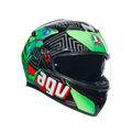 K3 KAMALEON BLACK/RED/GREEN - MOTORBIKE FULL FACE HELMET E2206