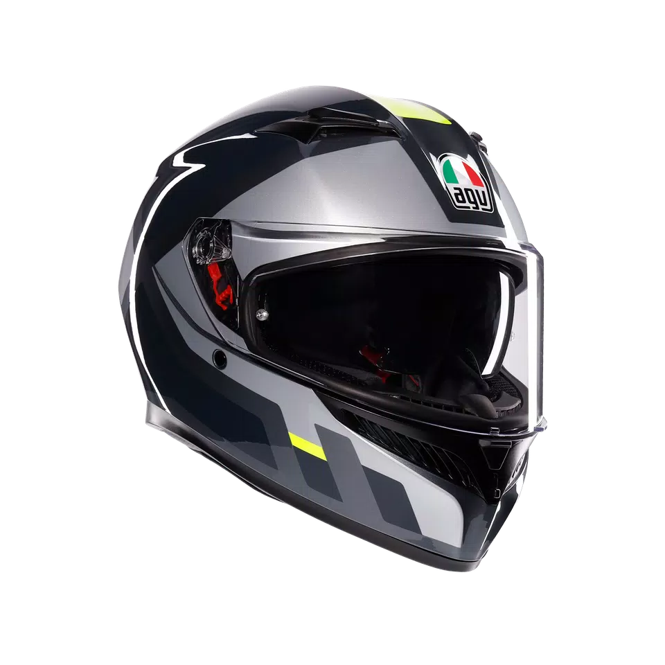 K3 SHADE GREY/YELLOW FLUO - MOTORBIKE FULL FACE HELMET E2206