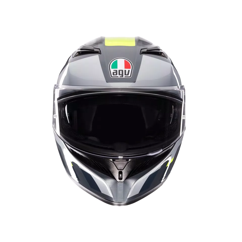 K3 SHADE GREY/YELLOW FLUO - MOTORBIKE FULL FACE HELMET E2206