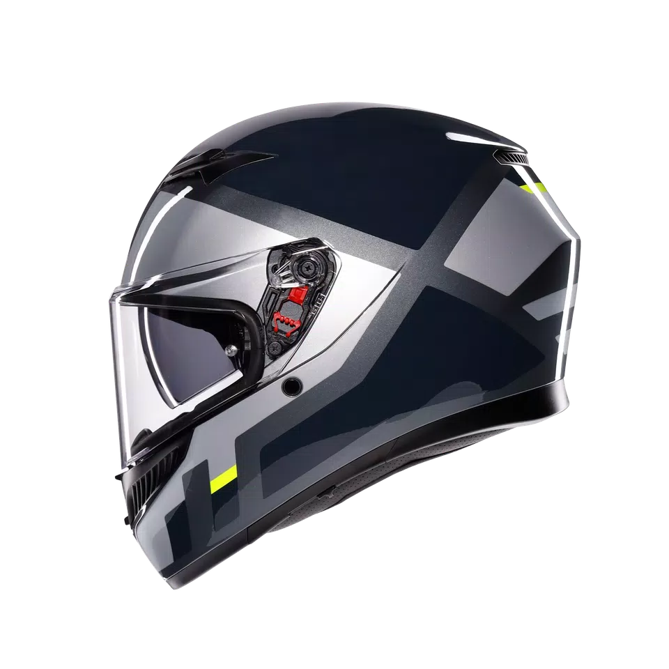 K3 SHADE GREY/YELLOW FLUO - MOTORBIKE FULL FACE HELMET E2206