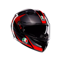K3 STRIGA BLACK/GREY/RED - MOTORBIKE FULL FACE HELMET E2206
