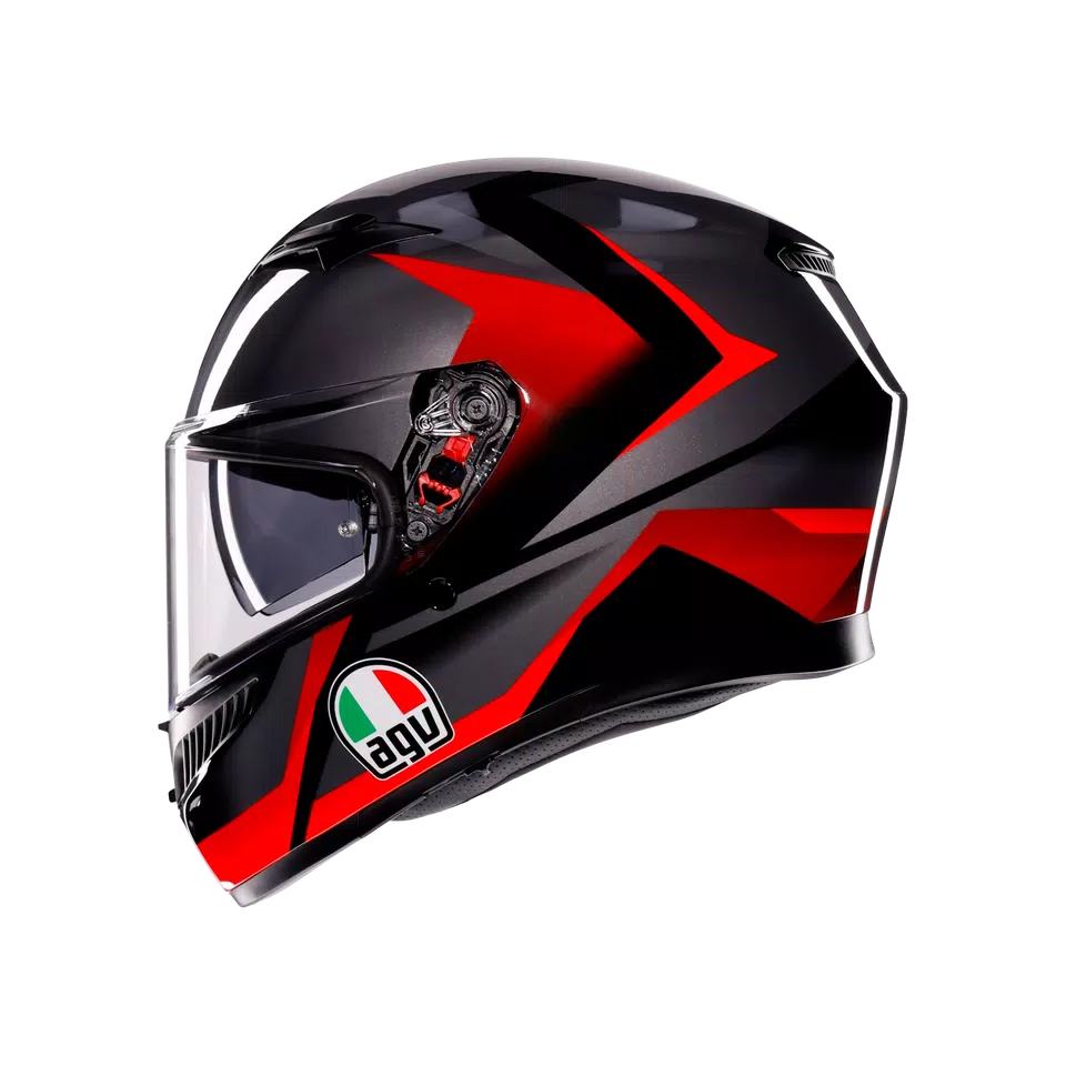 K3 STRIGA BLACK/GREY/RED - MOTORBIKE FULL FACE HELMET E2206