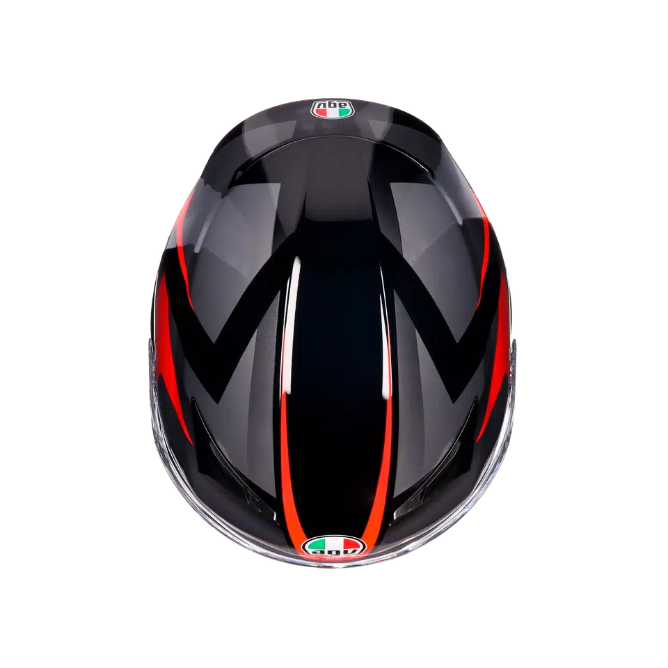 K3 STRIGA BLACK/GREY/RED - MOTORBIKE FULL FACE HELMET E2206