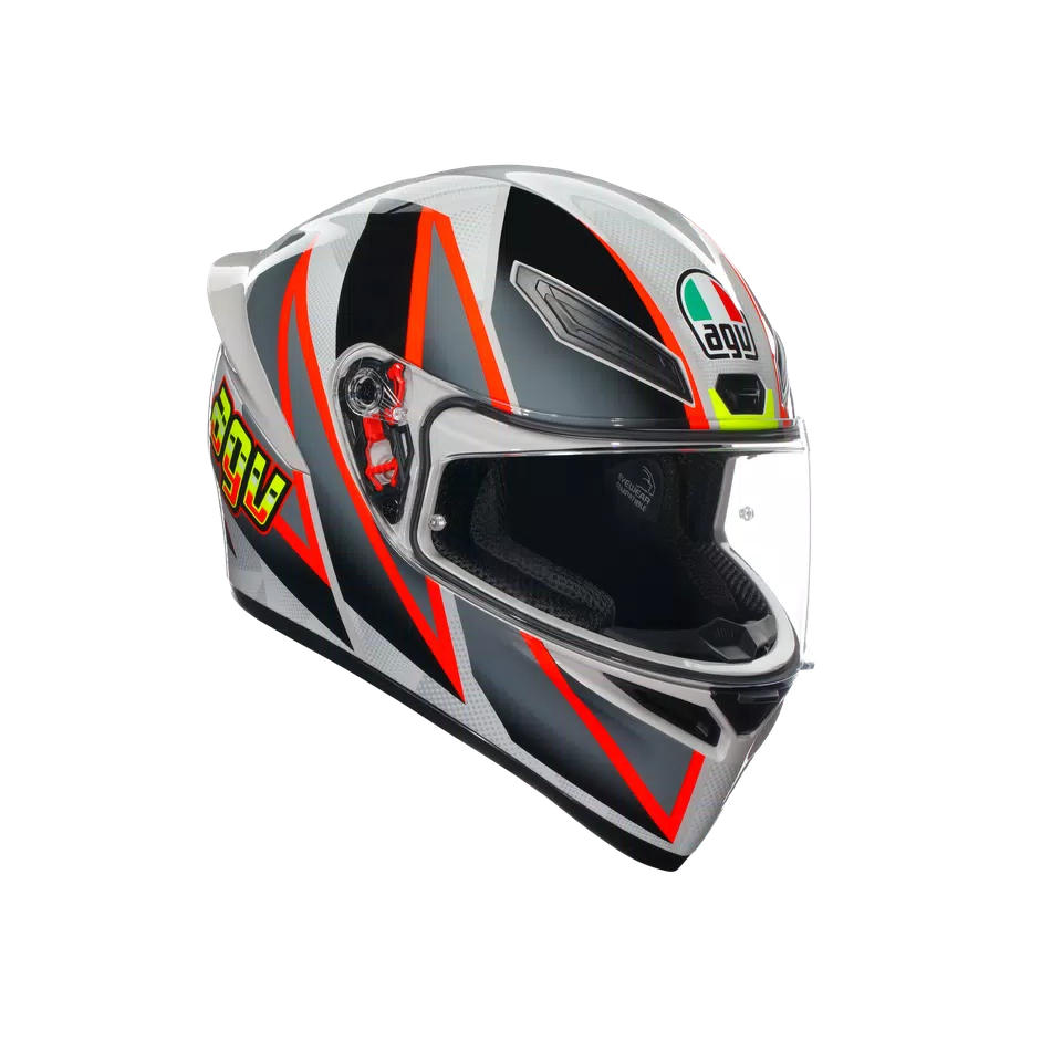 K1 S BLIPPER GREY/RED - MOTORBIKE FULL FACE HELMET E2206