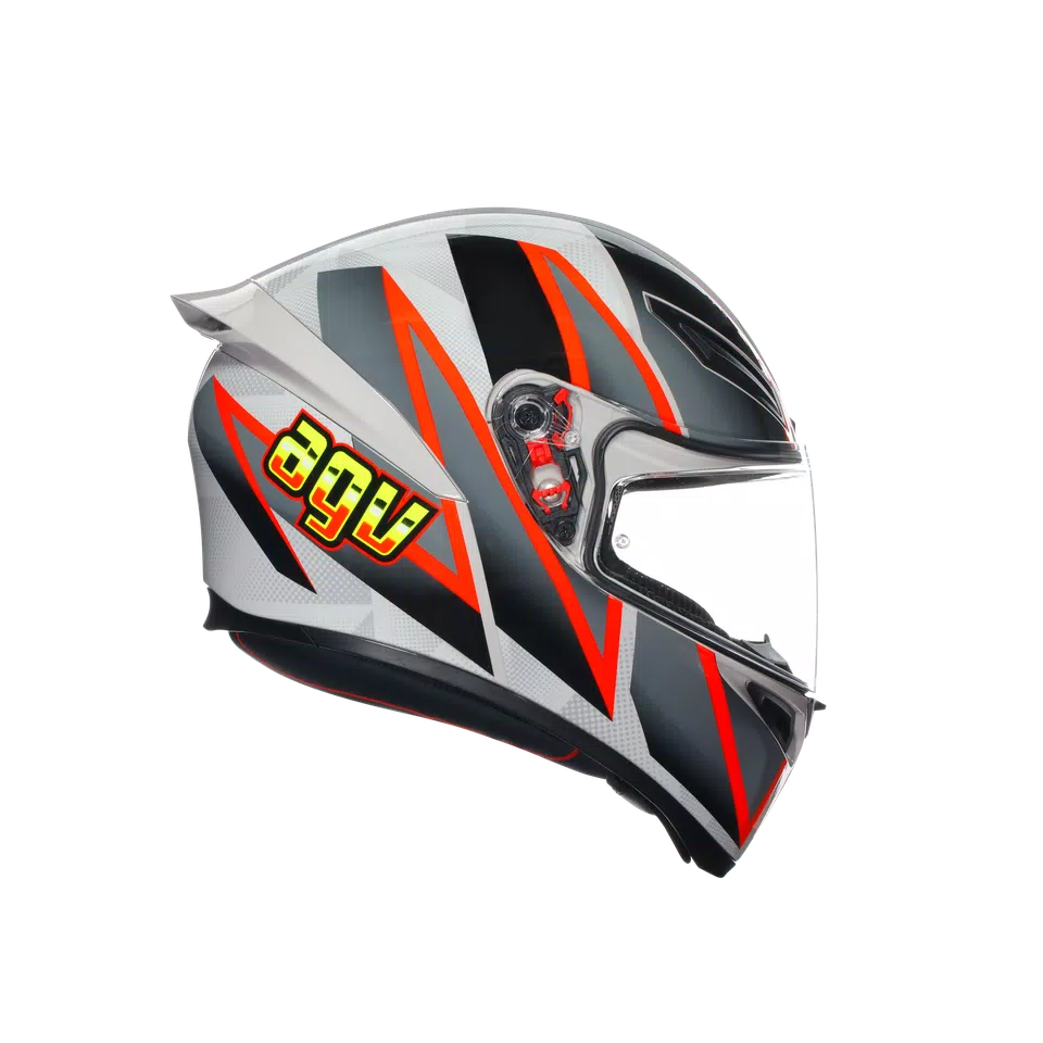 K1 S BLIPPER GREY/RED - MOTORBIKE FULL FACE HELMET E2206