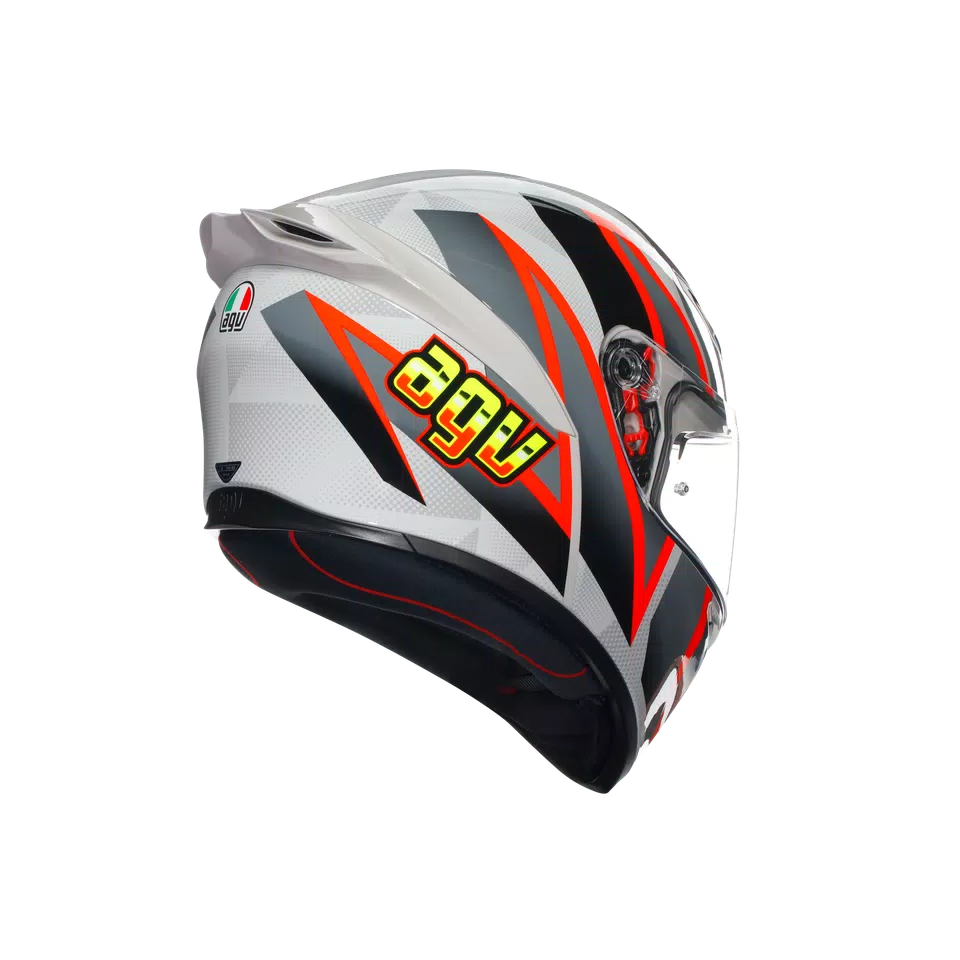 K1 S BLIPPER GREY/RED - MOTORBIKE FULL FACE HELMET E2206