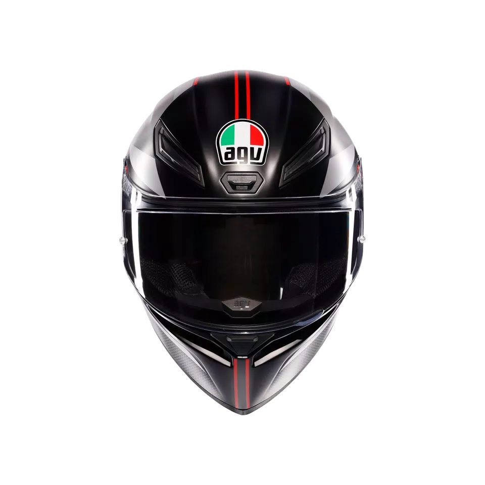 K1 S LAP MATT BLACK/GREY/RED - MOTORBIKE FULL FACE HELMET E2206