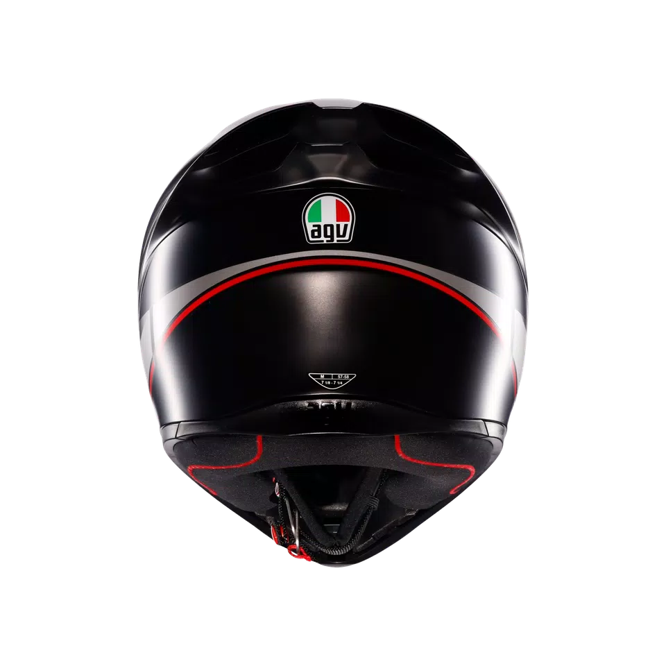 K1 S LAP MATT BLACK/GREY/RED - MOTORBIKE FULL FACE HELMET E2206