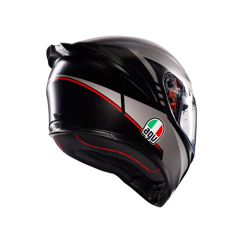 K1 S LAP MATT BLACK/GREY/RED - MOTORBIKE FULL FACE HELMET E2206