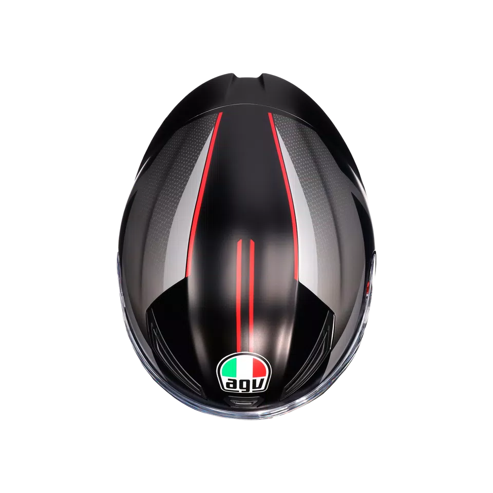 K1 S LAP MATT BLACK/GREY/RED - MOTORBIKE FULL FACE HELMET E2206