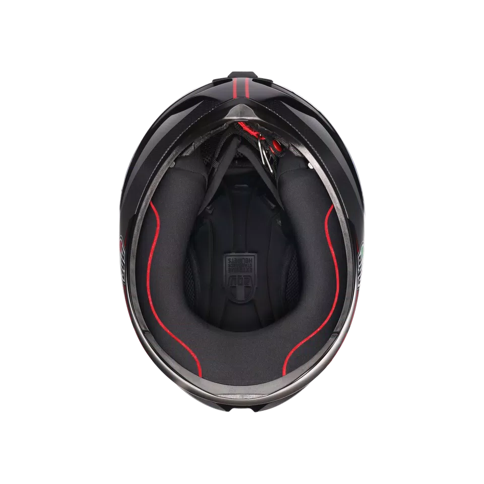 K1 S LAP MATT BLACK/GREY/RED - MOTORBIKE FULL FACE HELMET E2206