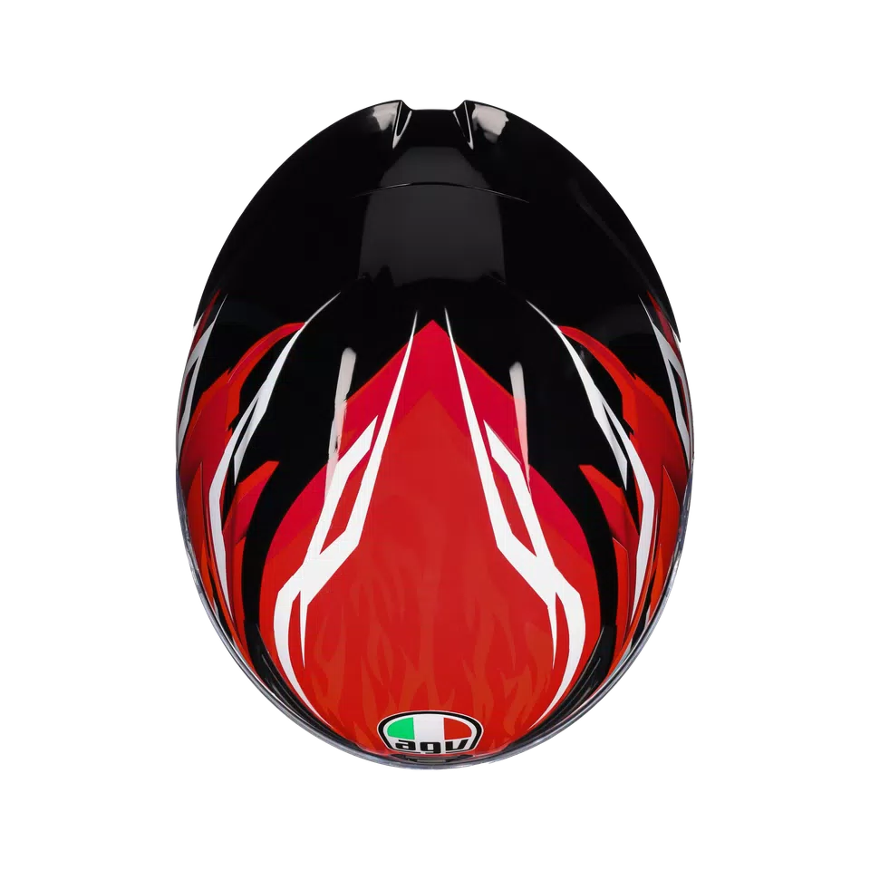 K1 S LION BLACK/RED/WHITE - MOTORBIKE FULL FACE HELMET E2206
