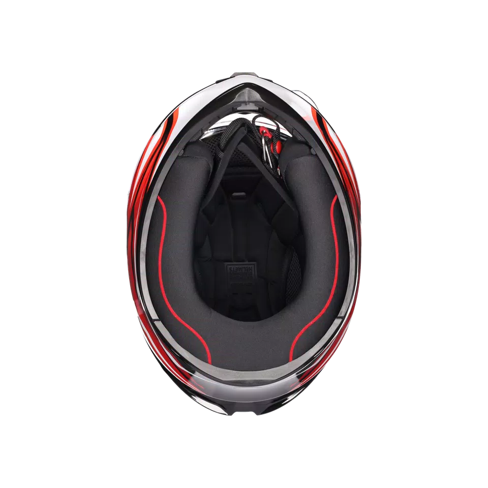 K1 S LION BLACK/RED/WHITE - MOTORBIKE FULL FACE HELMET E2206