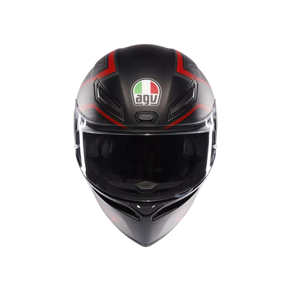 K1 S SLING MATT BLACK/RED - MOTORBIKE FULL FACE HELMET E2206