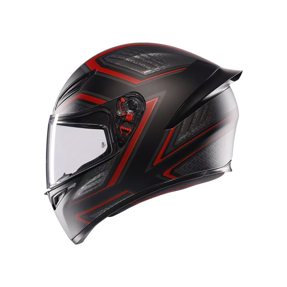 K1 S SLING MATT BLACK/RED - MOTORBIKE FULL FACE HELMET E2206
