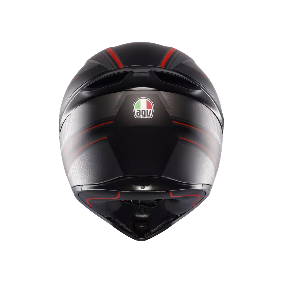 K1 S SLING MATT BLACK/RED - MOTORBIKE FULL FACE HELMET E2206