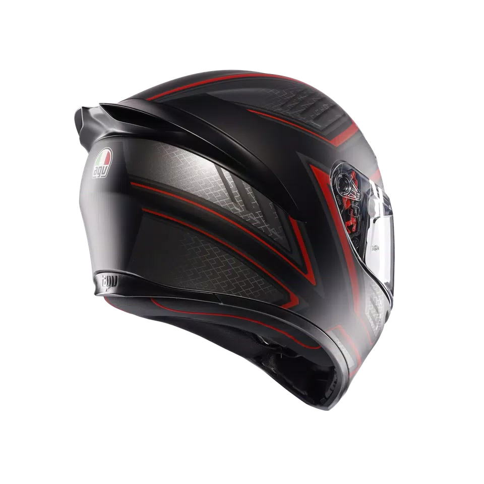 K1 S SLING MATT BLACK/RED - MOTORBIKE FULL FACE HELMET E2206