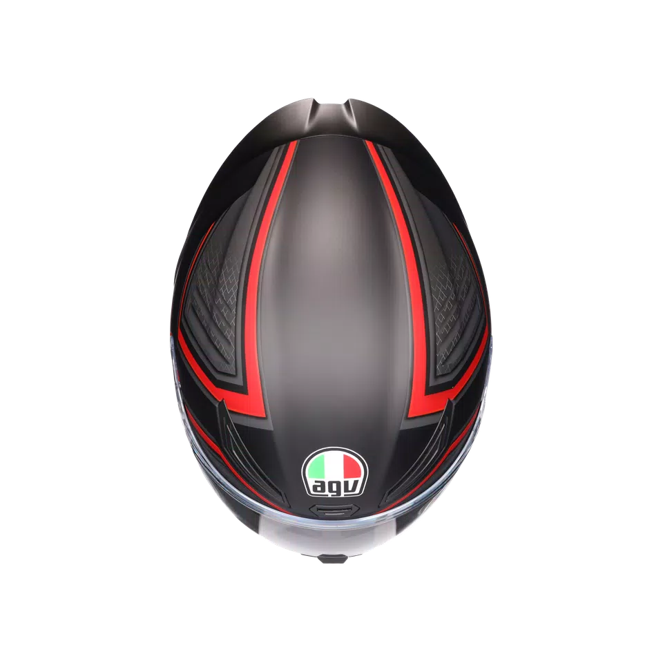 K1 S SLING MATT BLACK/RED - MOTORBIKE FULL FACE HELMET E2206