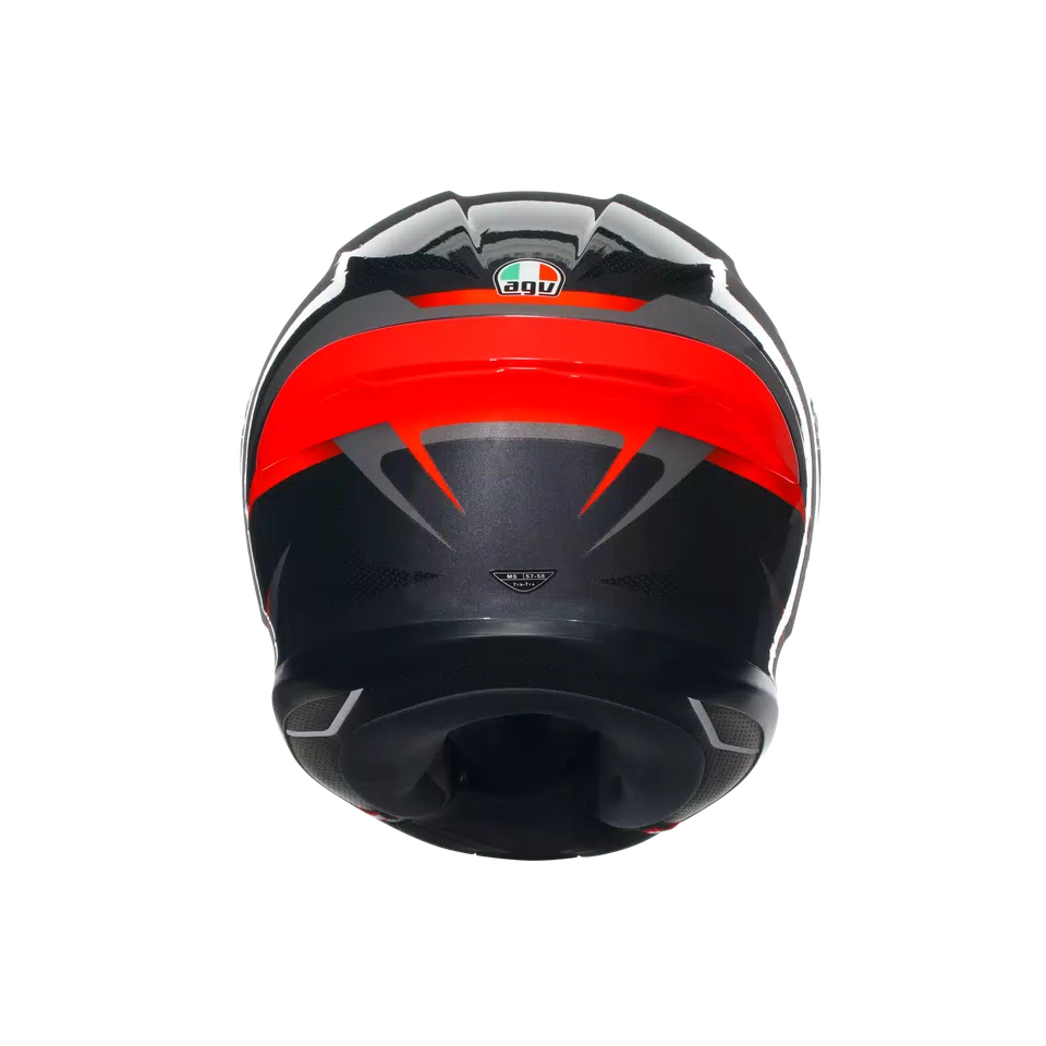K6 S SLASHCUT BLACK/GREY/RED - MOTORBIKE FULL FACE HELMET E2206